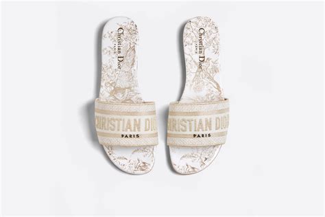 dior dway slide white and gold